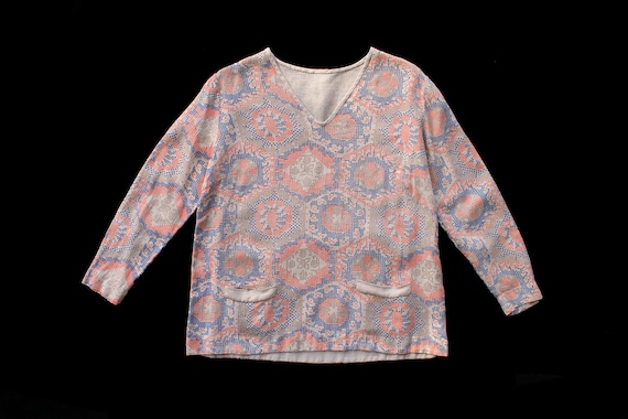 1920s Blouse / 20s Cotton Geometric Cross Stitch B