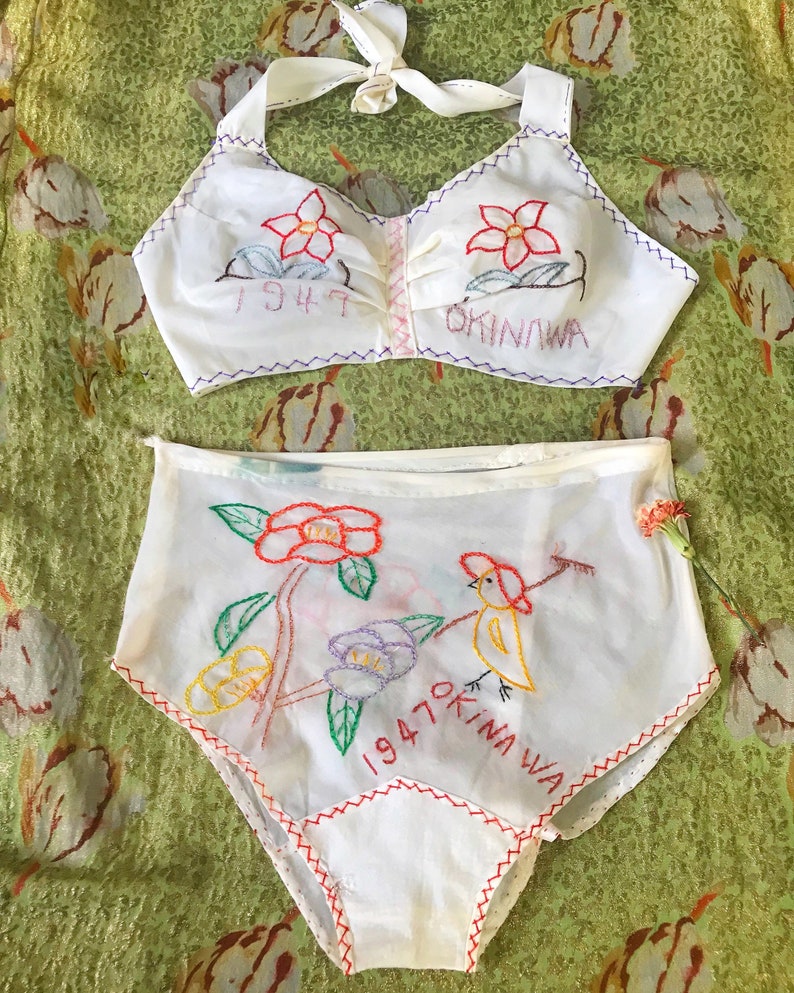 Rare 1940s WWII Lingerie Set / 40s Novelty Bra Panties / Etsy