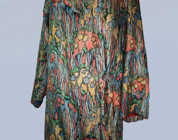 1920s Coat / 20s Printed Abstract Lamé Coat/ Rare… - image 2