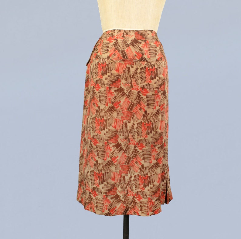 1930s Skirt / 30s Art Deco Print Skirt image 5