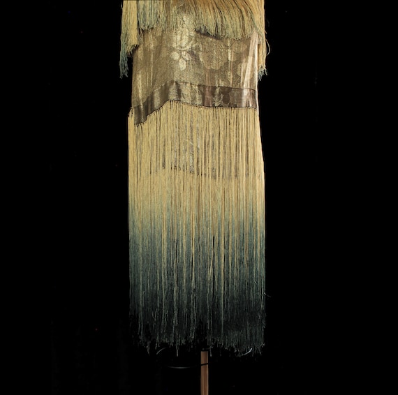 Rare 1920s Dress / 20s Gold Metallic LAMÉ Dress /… - image 6