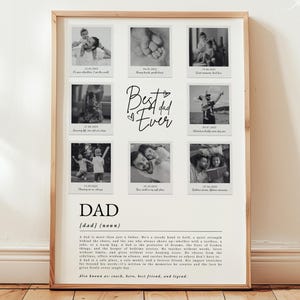 Dad Definition Template, Customizable Photo Collage for Father&#39;s Day Gifts, Printable Dad Print, DIY Fathers Day Photo, Instant Download