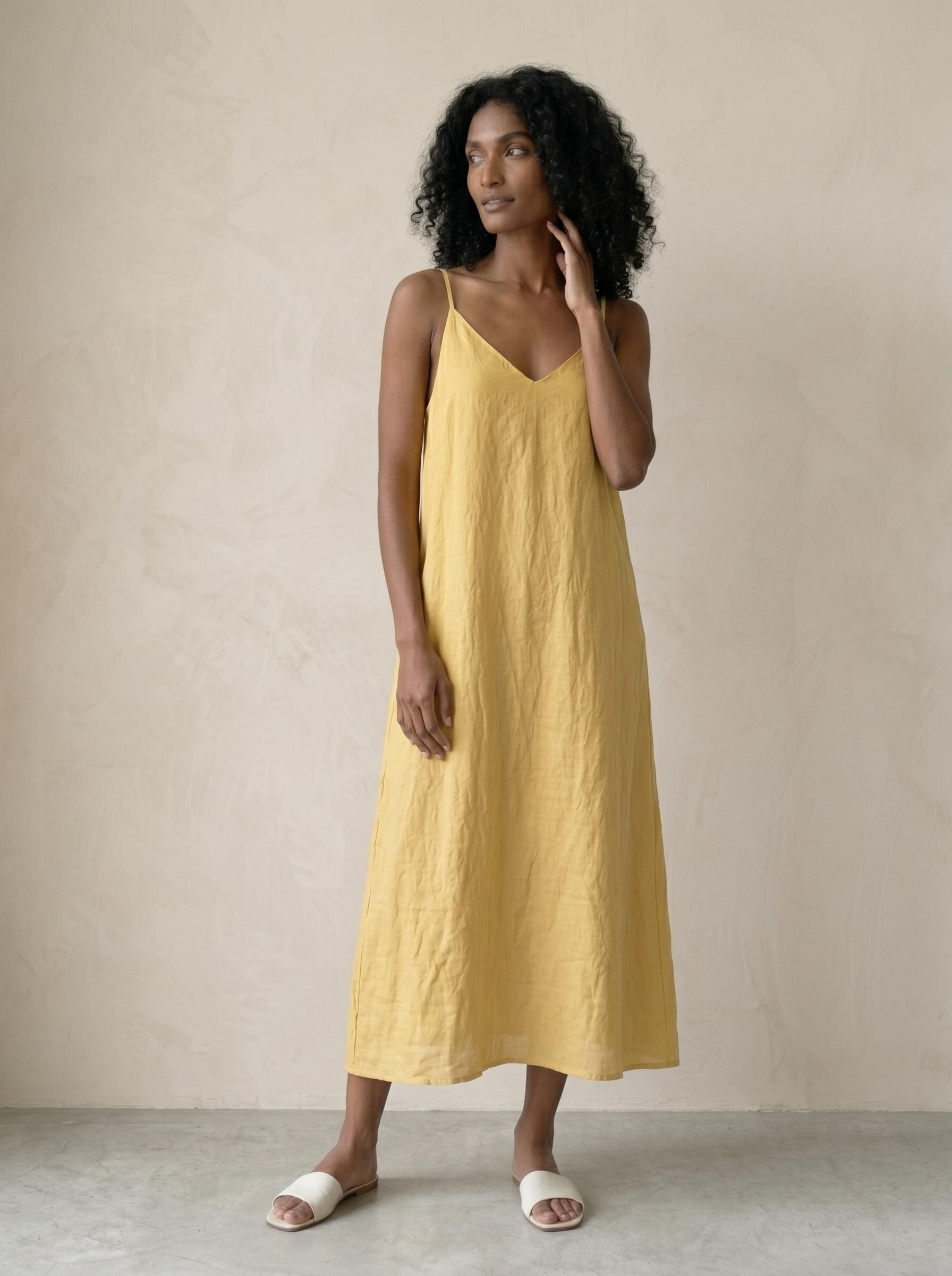 Cotton Linen Midi Dress
