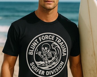 Camiseta gráfica urbana: Blunt Force Trauma Division, estilo surf urbano