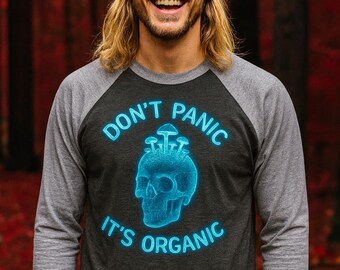 Camiseta raglán divertida "Don't Panic It's Organic" - Camiseta ecológica para amantes de las plantas