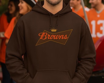 Sudadera con capucha temática de los Browns, sudadera deportiva con espíritu de equipo