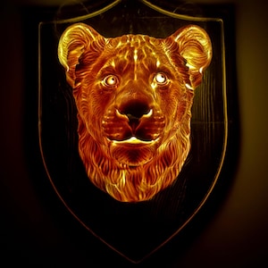Handmade Lion Cub Head Wall Decor, Baby Lion Animal Head Wall Lamp, Gift for Homeoffice, Fanfastic Home Decor, Wall Mounted jungle Lamp