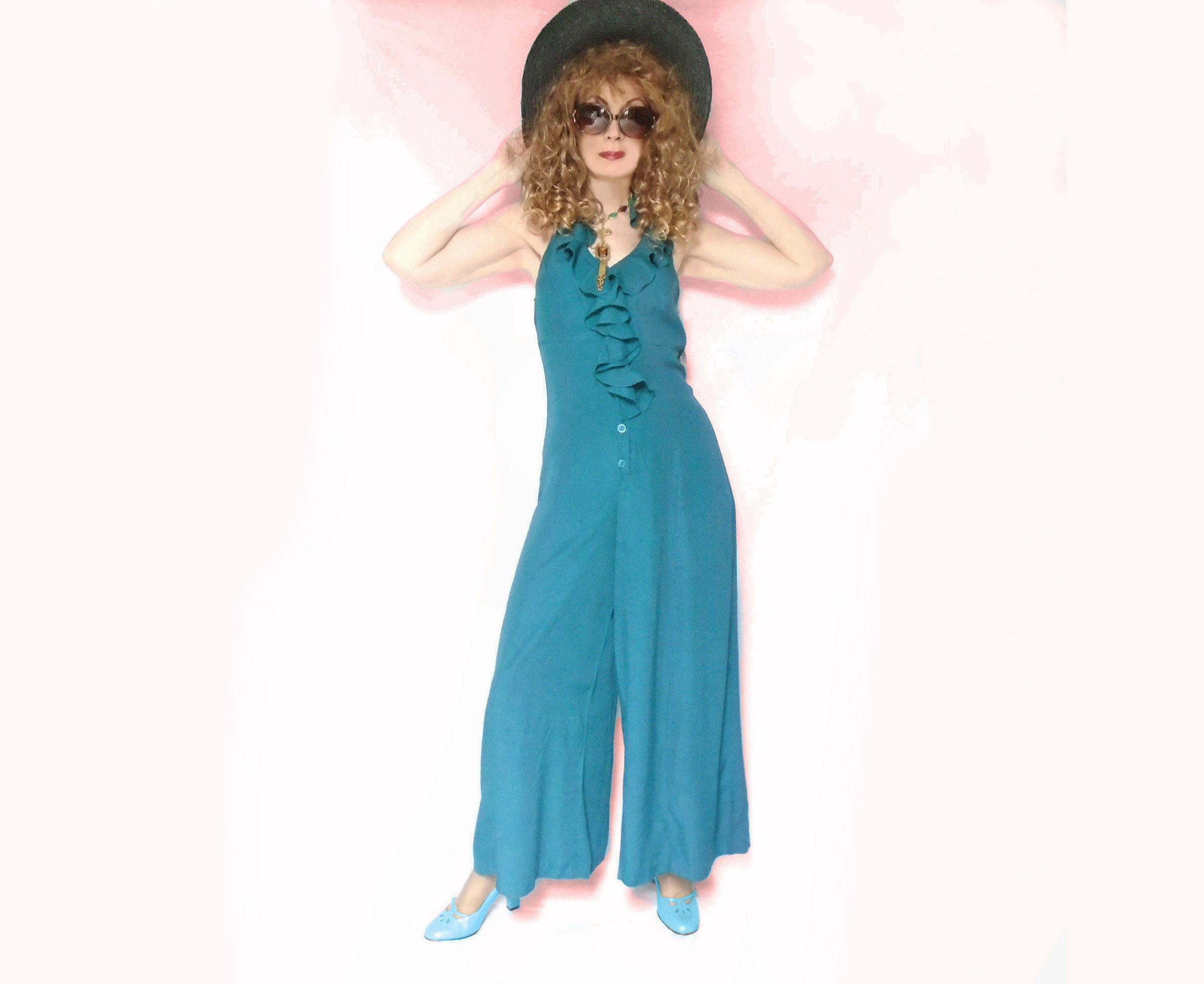 halter neck palazzo jumpsuit