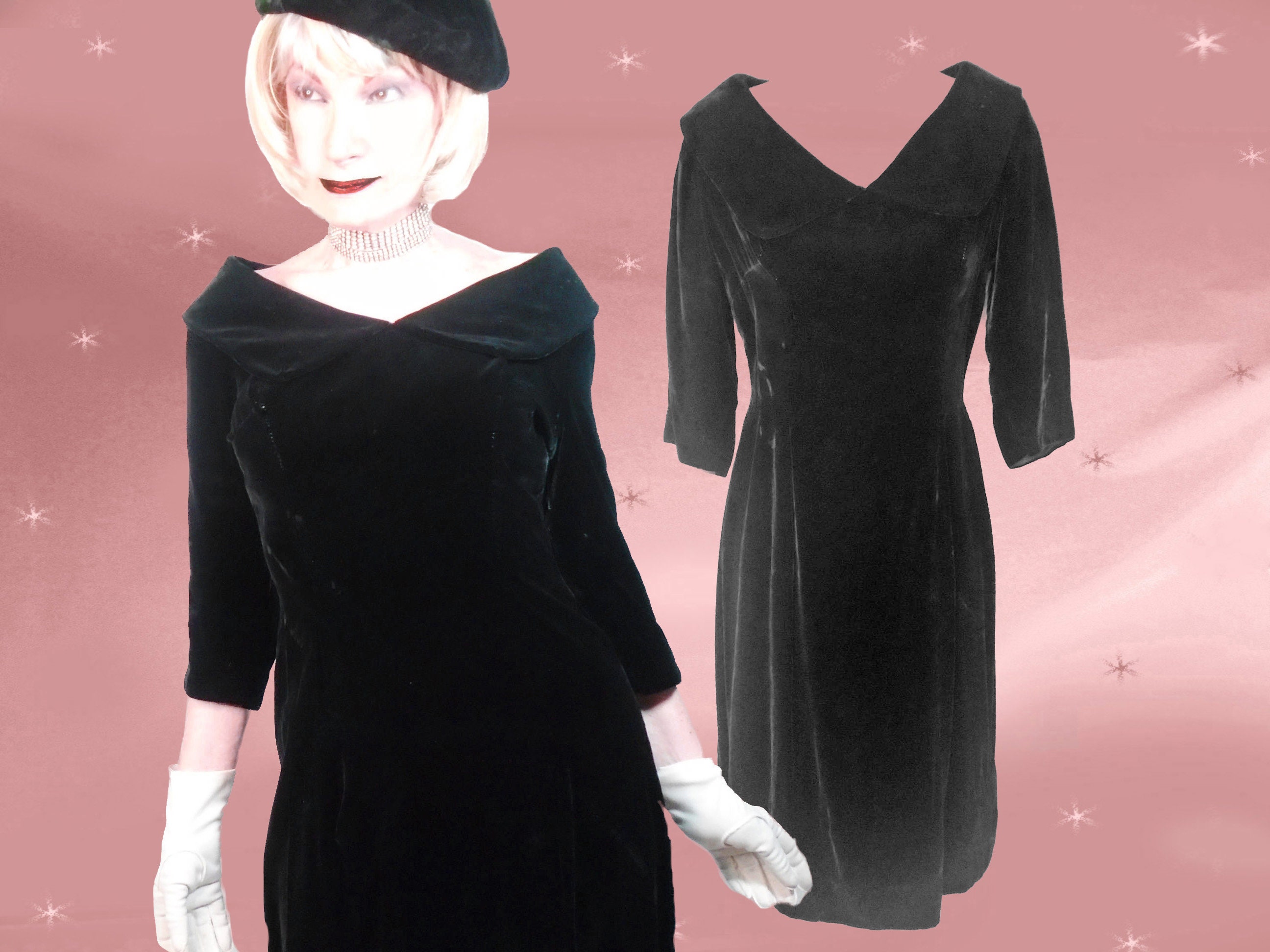 50s velvet dress