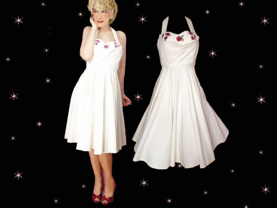 marilyn monroe white halter dress