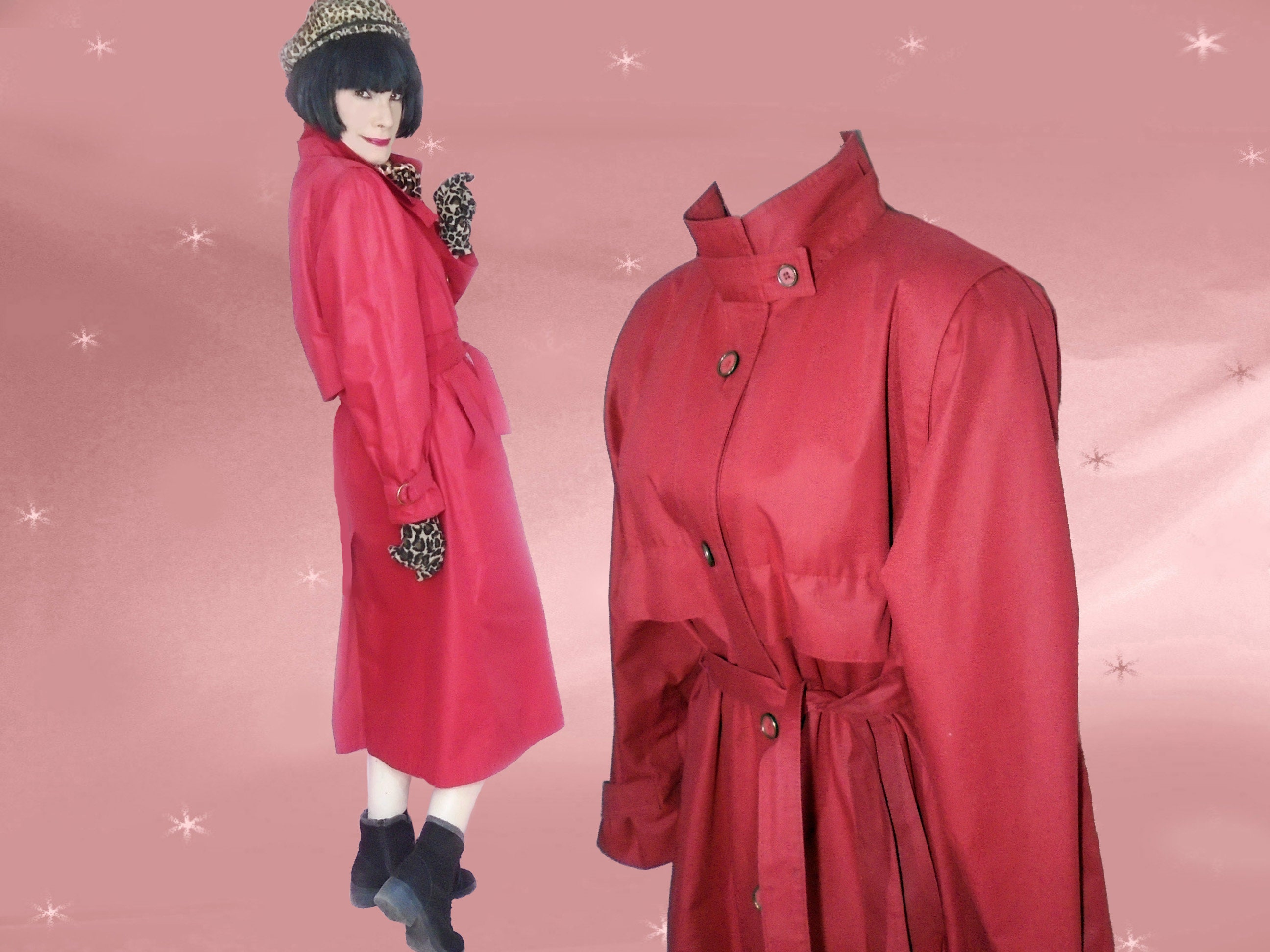 red midi coat