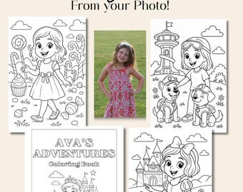Custom Coloring Book for Kids – Personalized Printable with Your Child’s Face – Up to 10 Pages