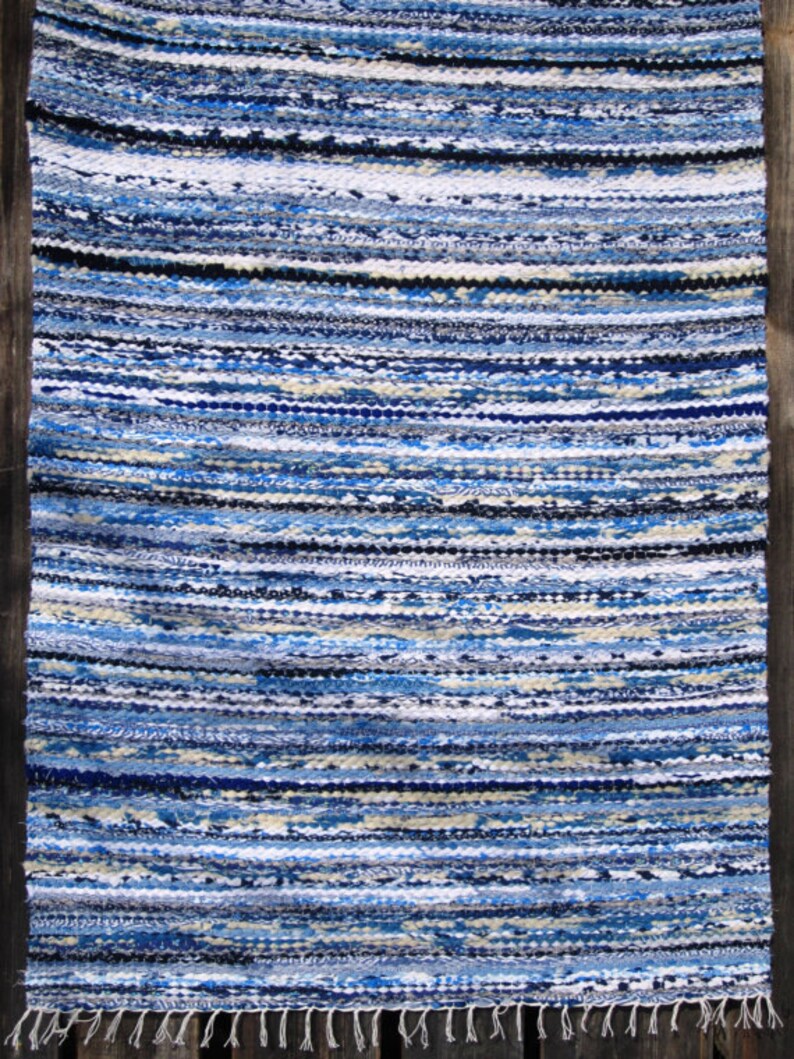 Extra Large Handwoven vintage look rag rug 6 ' x 9' Etsy