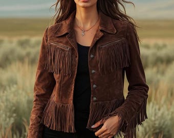 Brown Fringe Western Jacket | Cowgirl Rodeo Style