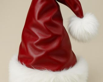 Handmade Sheepskin Santa Hat | Luxury Faux Fur Trim Christmas Accessory