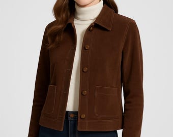 Women’s Brown Crop Jacket | Vintage Fall
