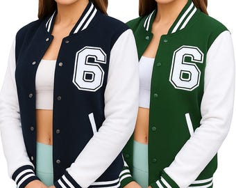 Custom Wool Varsity Jacket | Genuine Leather Sleeves | Embroidered Bomber Jacket | Handmade Men & Women