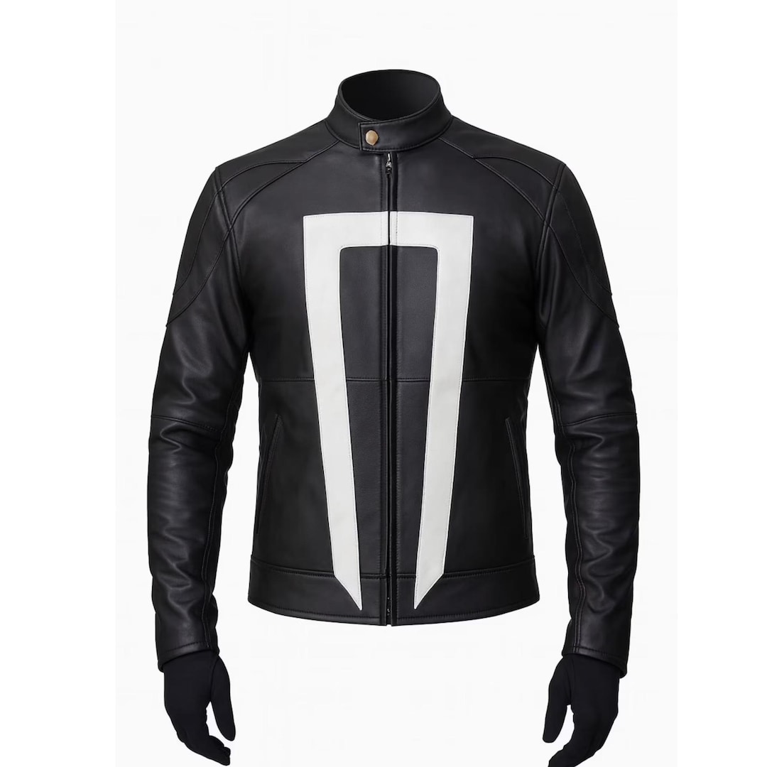 Handmade Ghost Rider Leather Jacket – Robbie Reyes Cosplay Biker ...