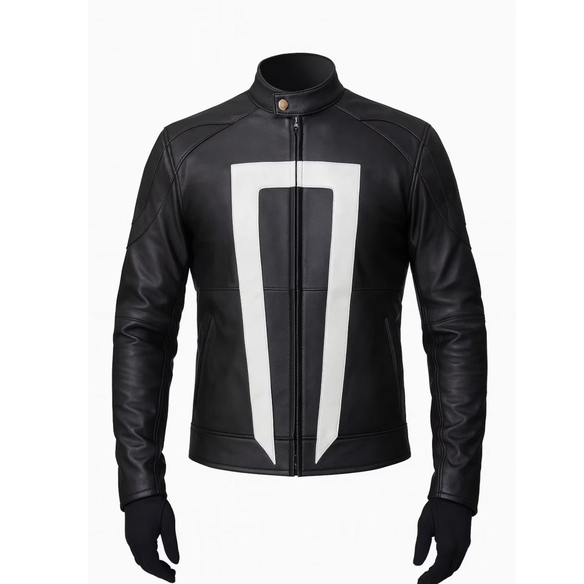 Handmade Ghost Rider Leather Jacket – Robbie Reyes Cosplay Biker