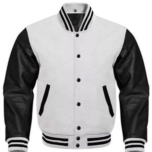 Wool & Leather Varsity Jacket: Retro College Letterman Bomber