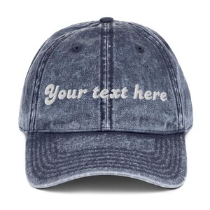 Custom Embroidered Vintage Cotton Cap | Personalized Dad Hat | Washed Look Adjustable Baseball Cap | Unisex Retro Style