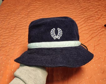 Kangol Navy Blue Terry Bucket Hat Fuzzy Texture Vintage Y2K  display picture 3