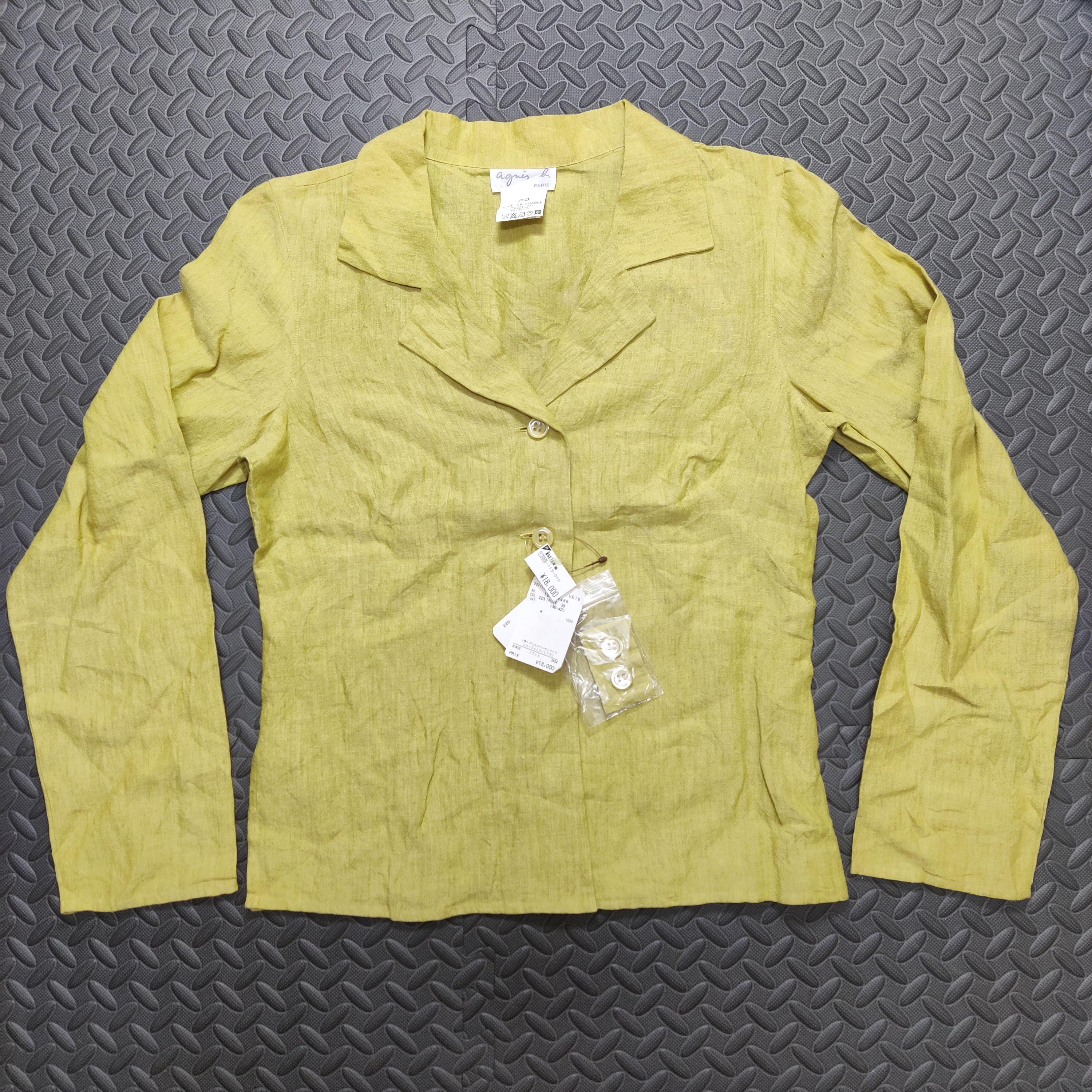 Agnès b., Agnes B. Women Linen Blazer Blouse New Old Stock