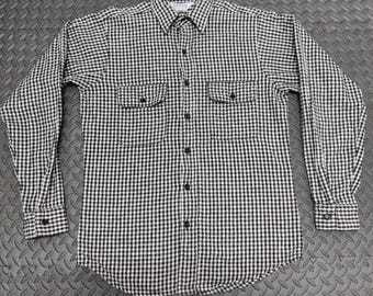 Vintage 80s FIVE BROTHER CheckedBoard Flannel Double Pocket (067)