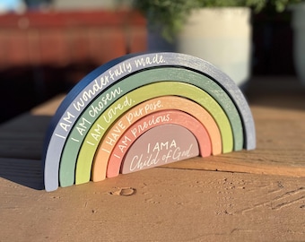Affirmations Wooden Rainbow