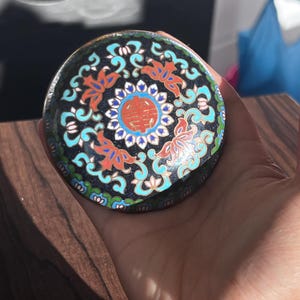 An exquisite antique Chinese cloisonné enamel rouge box from the Republic Period