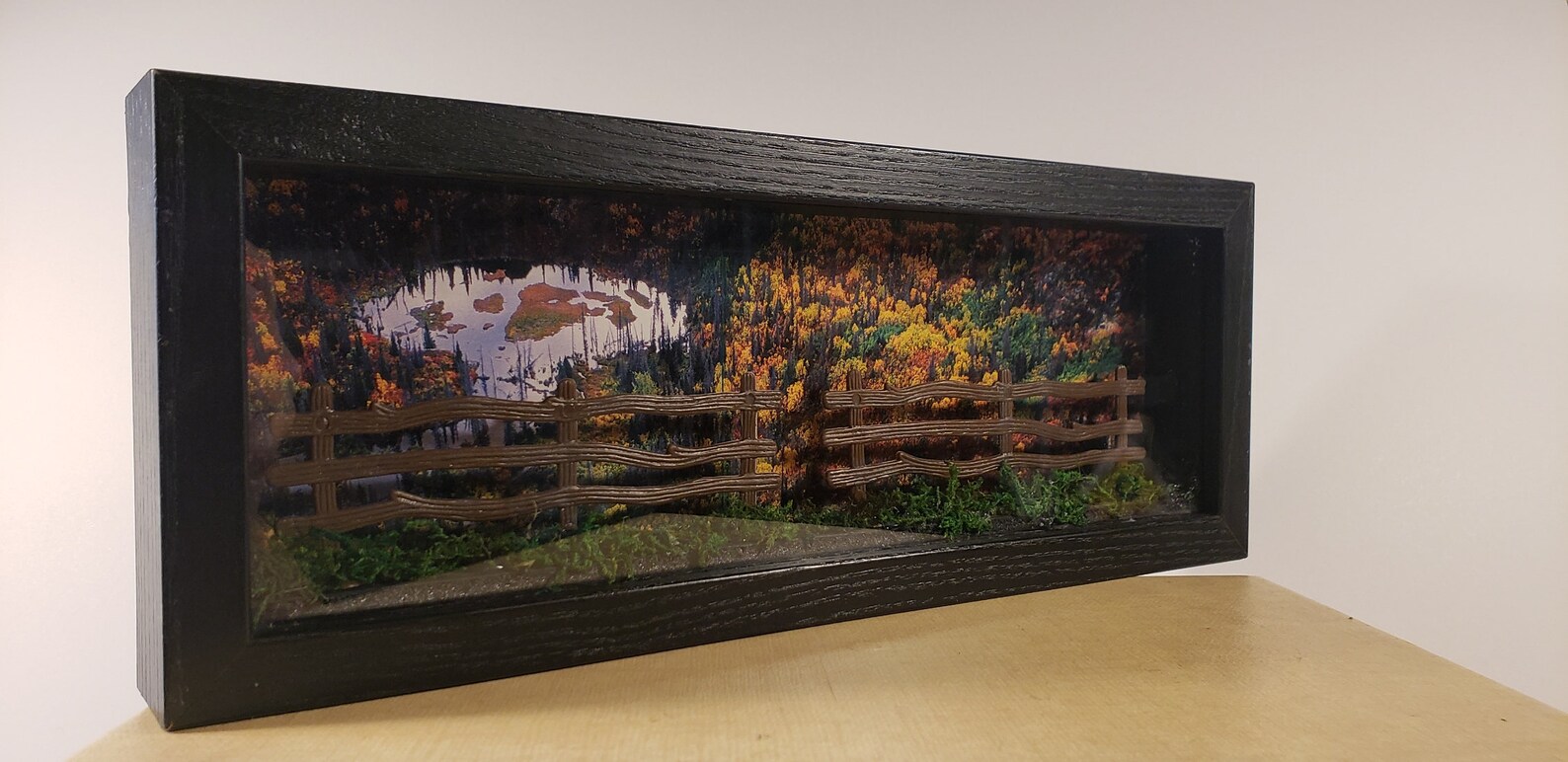 Shadowbox Otoño Valle Escena con Valla | Etsy