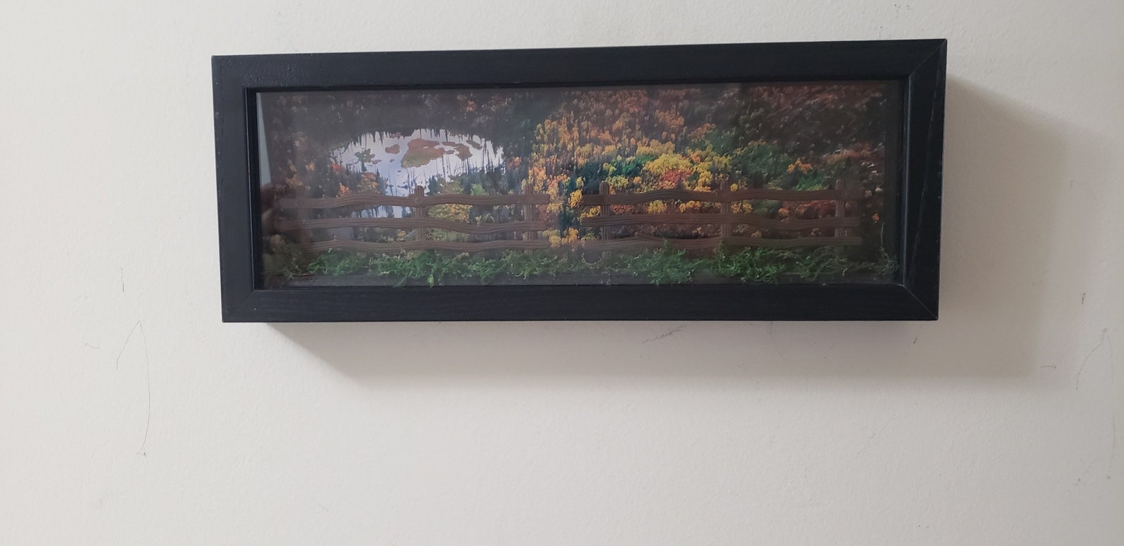 Shadowbox Otoño Valle Escena con Valla | Etsy