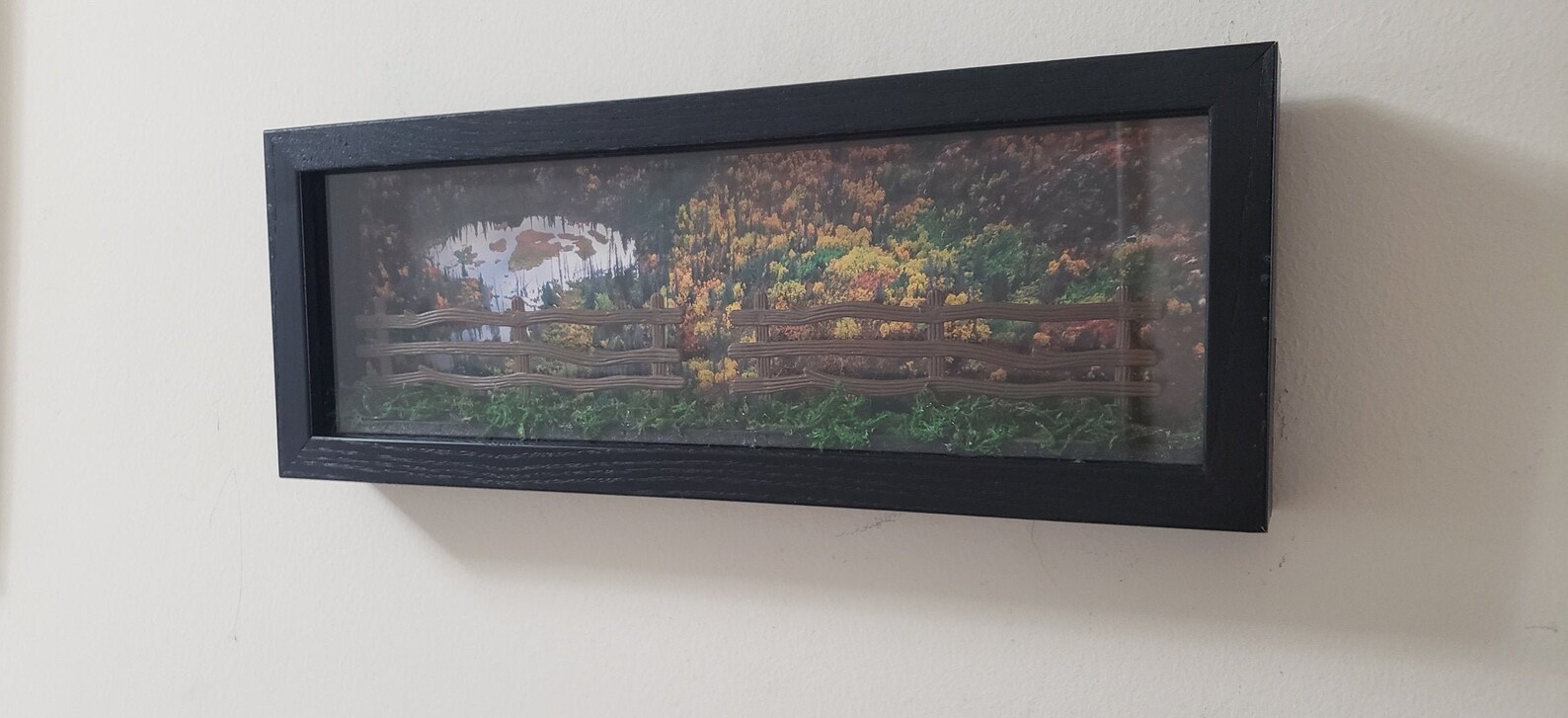 Shadowbox Otoño Valle Escena con Valla | Etsy