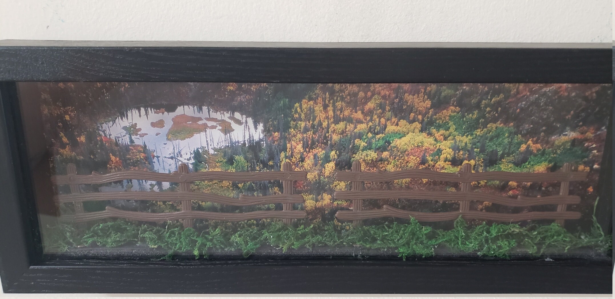 Shadowbox Otoño Valle Escena con Valla | Etsy