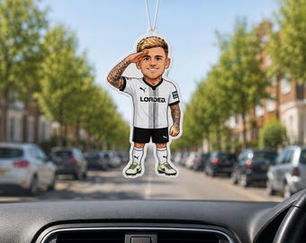 Derby Football Salute Air Freshener | Chibi Football Car Air Freshener | Derby Fan Gift | Football Car Accessory | Car Freshener