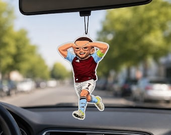 Claret & Blue Goal Celebration Air Freshener | Captain Inspired Football Car Freshener | Football Fan Gift