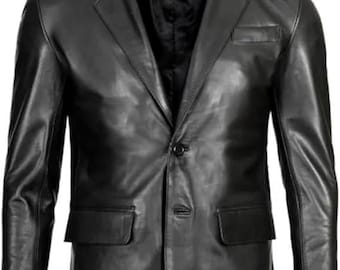 Lambskin Leather Blazer: Classic Genuine Leather Coat