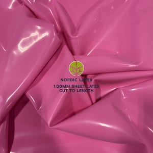 Bubblegum Pink 1.00mm Heavy Latex Rubber Sheet | Thick Durable Colored Sheet for Structured Wear, Bags & Accessories