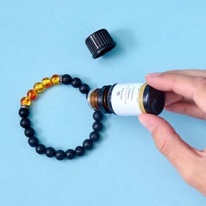 Kit de Pulseira Difusora de Óleo Essencial de Bergamota - Conjunto de Aromaterapia