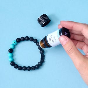 Lavender Essential Oil Diffuser Bracelet | Aromatherapy Set with Lava Stone Bracelet