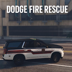 Dodge Feuerwehr Geländewagen für FiveM | San Andreas EMS schnelle Hilfe | Not Beleuchtung Sirenen | Realistisches Design | Per Maus ziehen & ablegen