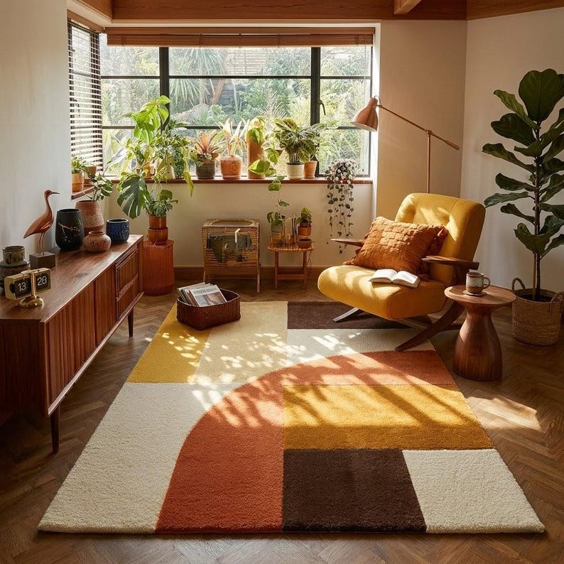 Illustration of Textured Apartment Flooring For Mid-Century Modern