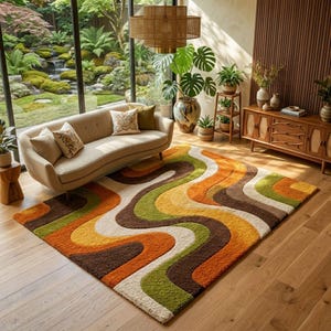70s Retro Mcm Shag Rug - Etsy
