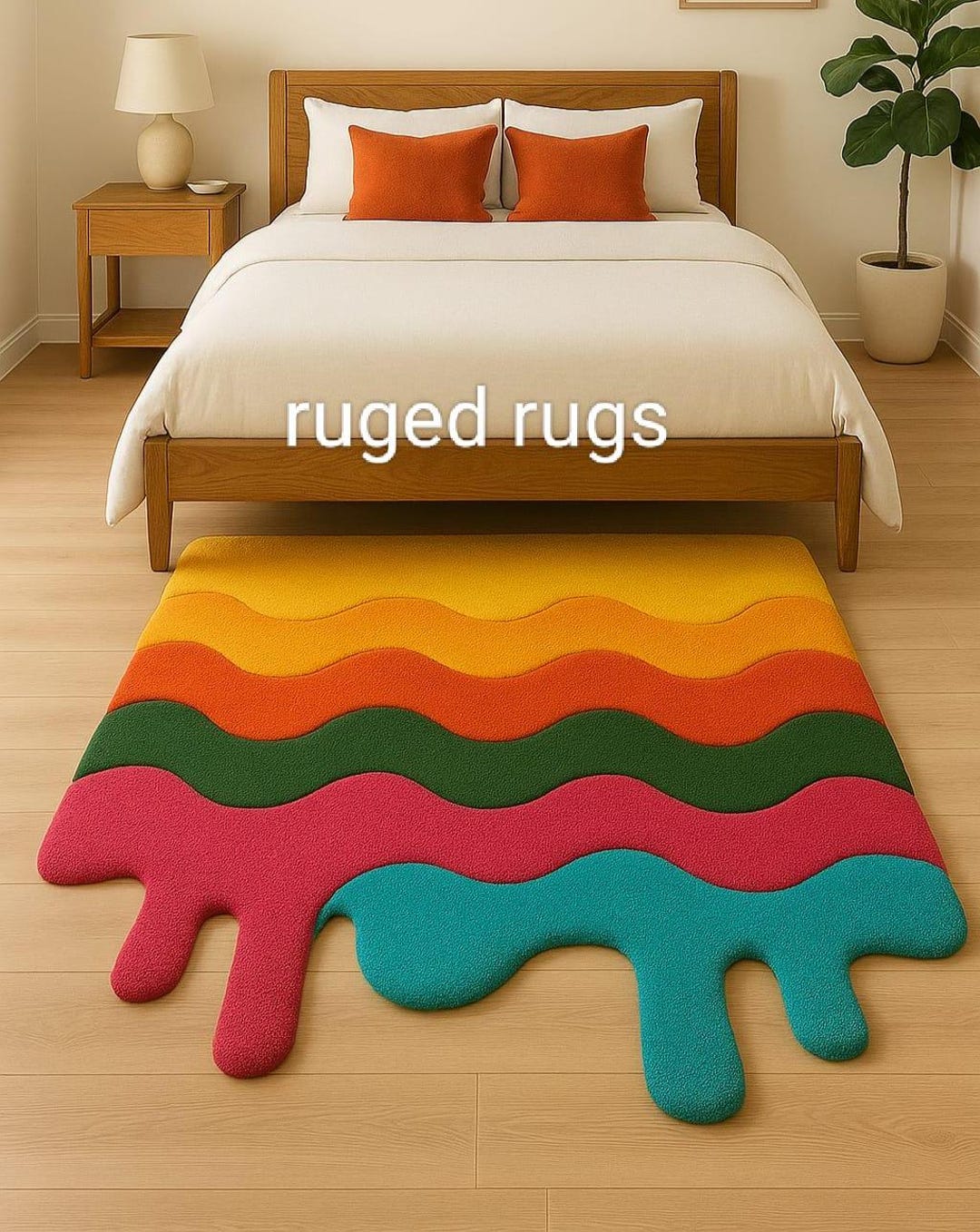 Toom Rug Drip Custom Tufted Area Rug: Modern Drip Edge Design, Soft Wool & Cotton - Etsy