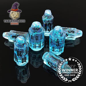 Resin Bullet DND Dice Set | Unique Tabletop RPG Dice | D20 D12 D10 D8 D6 D4 | Dungeons and Dragons Gift | Stylish D&D Dice Collection
