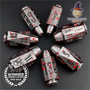 Metal Bullet DND Dice Set | Dungeons and Dragons Dice Gift | RPG D20 D12 D10 D8 D6 D4 | Unique Gaming Dice Set | Tabletop Game Accessories
