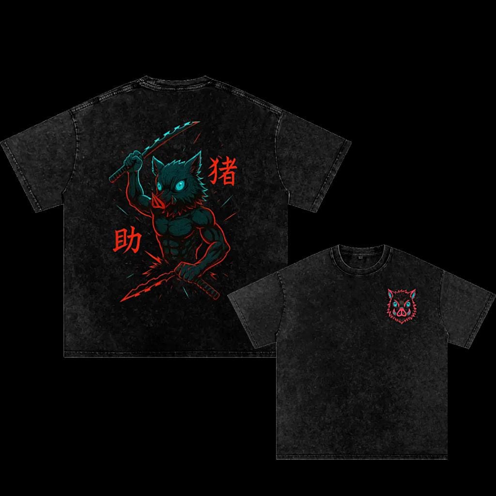 T-shirt Unisexe Demon Slayer Inosuke Hashibira - Coton, Coupe Regular - Neuf Avec étiquettes