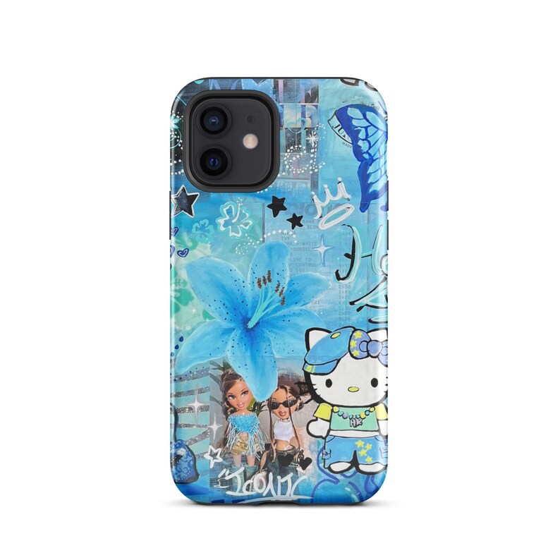 Blue Lily Hello Kitty iPhone case