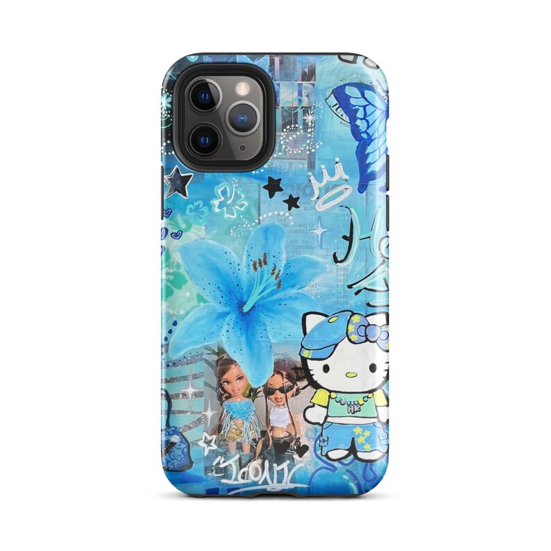 Blue Lily Hello Kitty iPhone case
