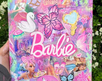 Barbie inspired mixed media artwork